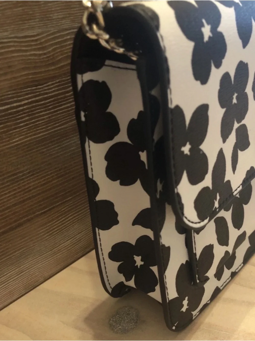 Kate Spade New York Black & White Floral Crossbody Bag - Picture 9 of 12